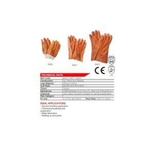 Pioneer Orange Foam Pvc Glove 35Cm Open Cuff