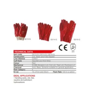 Pioneer Red Pvc 35Cm Open Cuff Terry Palm