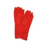 Red Heat Resistant Welding Leather Glove, Elbow Length