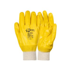 Yellow Nitrile Fully Dipped Glove Knit Wrist