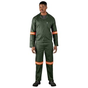 Acid Resistant Polycotton Conti Suit – Reflective Arm & Legs – Orange Tape