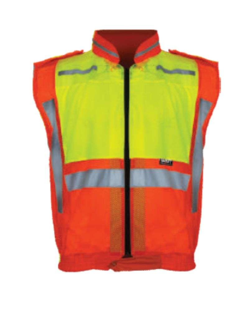 WATT Collar Jacket Orange Lime Sleeveless - ZDI - Safety PPE