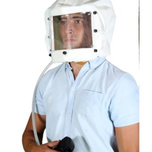 Spray-Helmet-with-Replacable-Visor and Airline