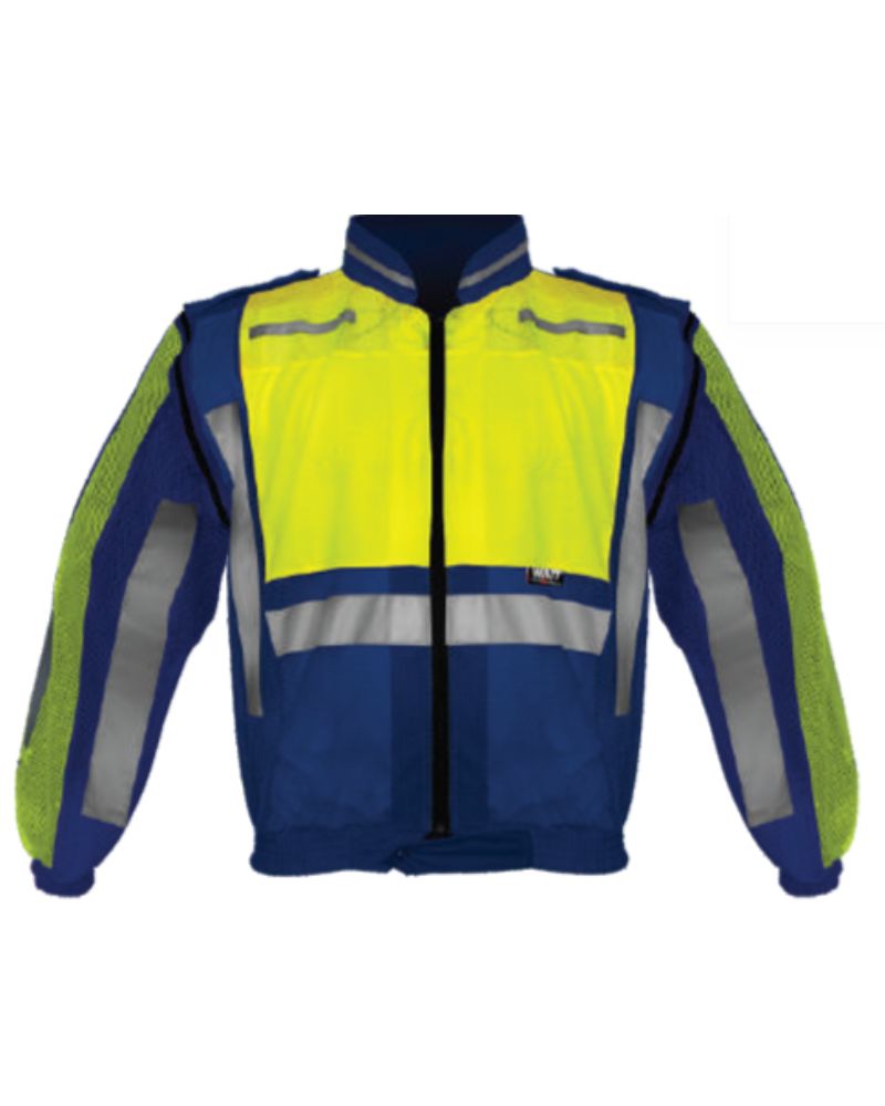 High Visibility Blue and Lime Safety Long Sleeve Jacket - ZDI