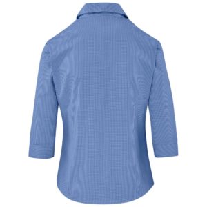 Ladies 3/4 Sleeve Micro Check Shirt
