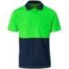 Inspector Two‑Tone Hi‑Vis Golf Shirt Lime/Orange/Yellow S‑5XL