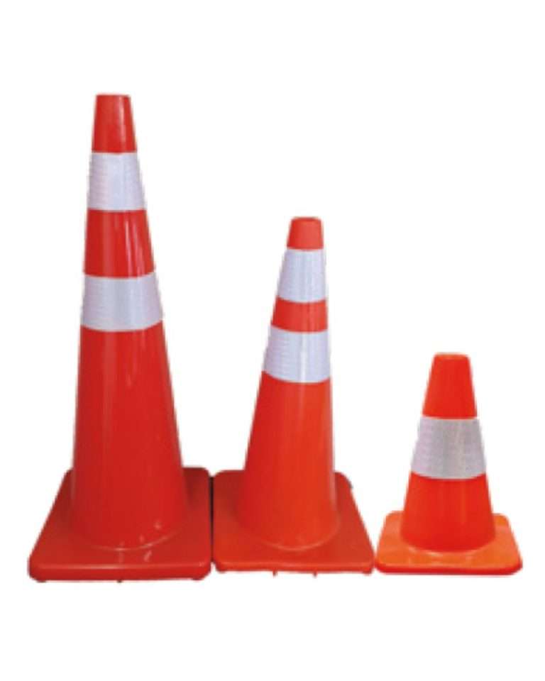 Orange Soft PVC Traffic Cone with reflective tape ZDI Safety PPE
