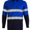 Mining long sleeve reflective shirt two-toned Royal blue and navy