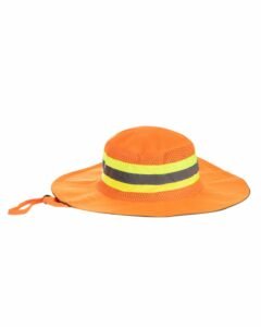 Lime Brimmed Hat  With Reflective Tape