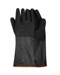 Black Industrial Rubber Glove Rough Palm 35Cm