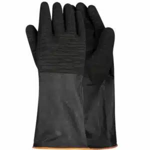 Black Industrial Rubber Glove Rough Palm 35Cm