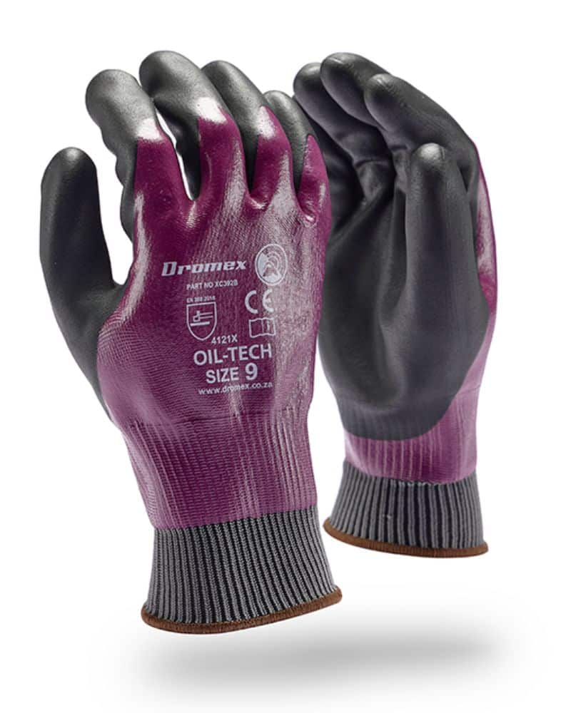 Dromex Oil-Tech Dura Grip Safety Gloves, Knit wrist
