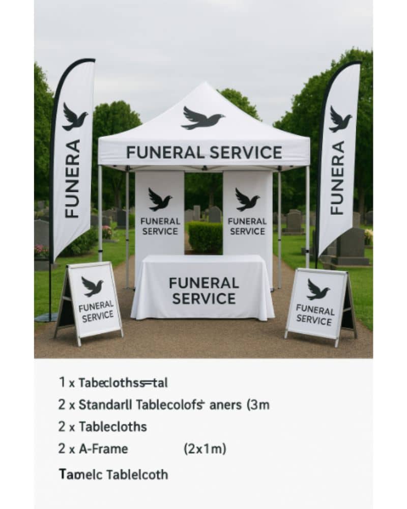 Professional Funeral Events Kit – Deluxe Branded Setup
