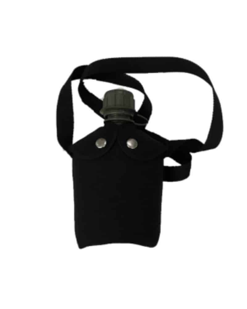 1L Green Army Water Bottle in Pouch with Shoulder Strap or Belt Strap