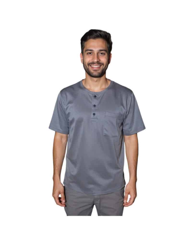Maasai Buttoned Round Neck Scrubs Men's