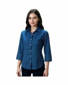 Branford Royal Blue & White Check Blouse Ladies