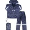 PVC Fleece‑Lined Reflective Rain Suit Navy S‑5XL EN20471
