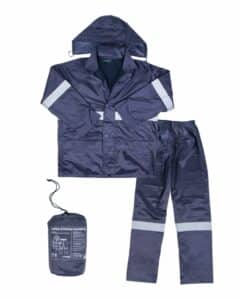 PVC Fleece‑Lined Reflective Rain Suit Navy S‑5XL EN20471