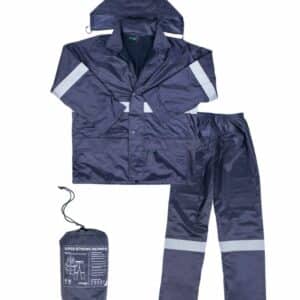 PVC Fleece‑Lined Reflective Rain Suit Navy S‑5XL EN20471