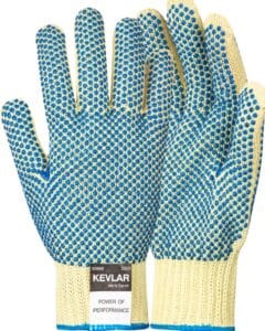 Pioneer G101 Kevlar Crochet Glove Polka Dot Yellow Blue