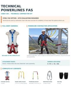 9.08 Technical Powerlines FAS (Non-Adjustable Lanyard) – Steel Fall Arrest & Work Positioning System