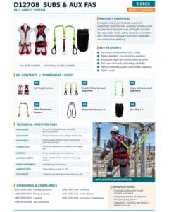 D12708 Subs & Aux FAS (9.08CX) – Aluminium Fall Arrest & Work Positioning System